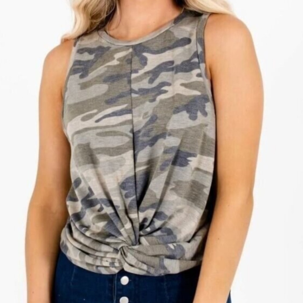 Aqua Camouflage Tank Top